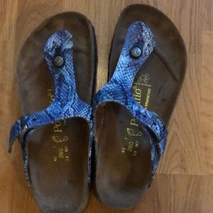 Blue snakeskin thong Papilliio by Birkenstock